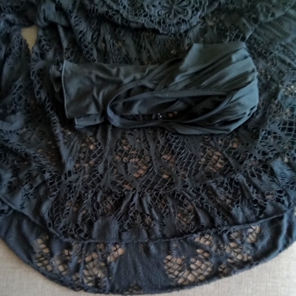 Goth Black Mesh Hi Lo Tunic Top XL - Picture 8 of 12